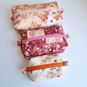 Easy Boxy Pouch, patron de couture PDF et tutoriel vidéo, jolie pochette pour débutants, trousse à crayons, 3 tailles, adaptée aux débutants, porte-monnaie zippé