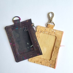 Easy ID Pouch PDF Sewing Pattern includes SVG file, Cork lanyard Pouch pattern, cork bag, cork pouch, zip pouch, work pouch