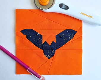 Mönster för lapptäcke med FPP-motiv, Halloween Mini Quilt (PDF-nedladdning)