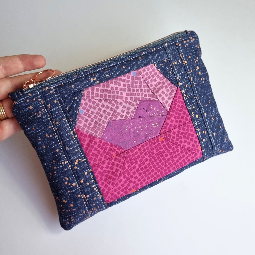 Quilted Block Pouch PDF Sewing Pattern With Valentines Quilting Block ...