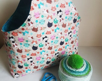 Yarn Bag Full PDF Sewing Pattern Project bag, knitting project bag, crochet bag, craft tote, sewing caddy, DIY project bag,