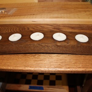 reclaimed white oak tea light candle holder
