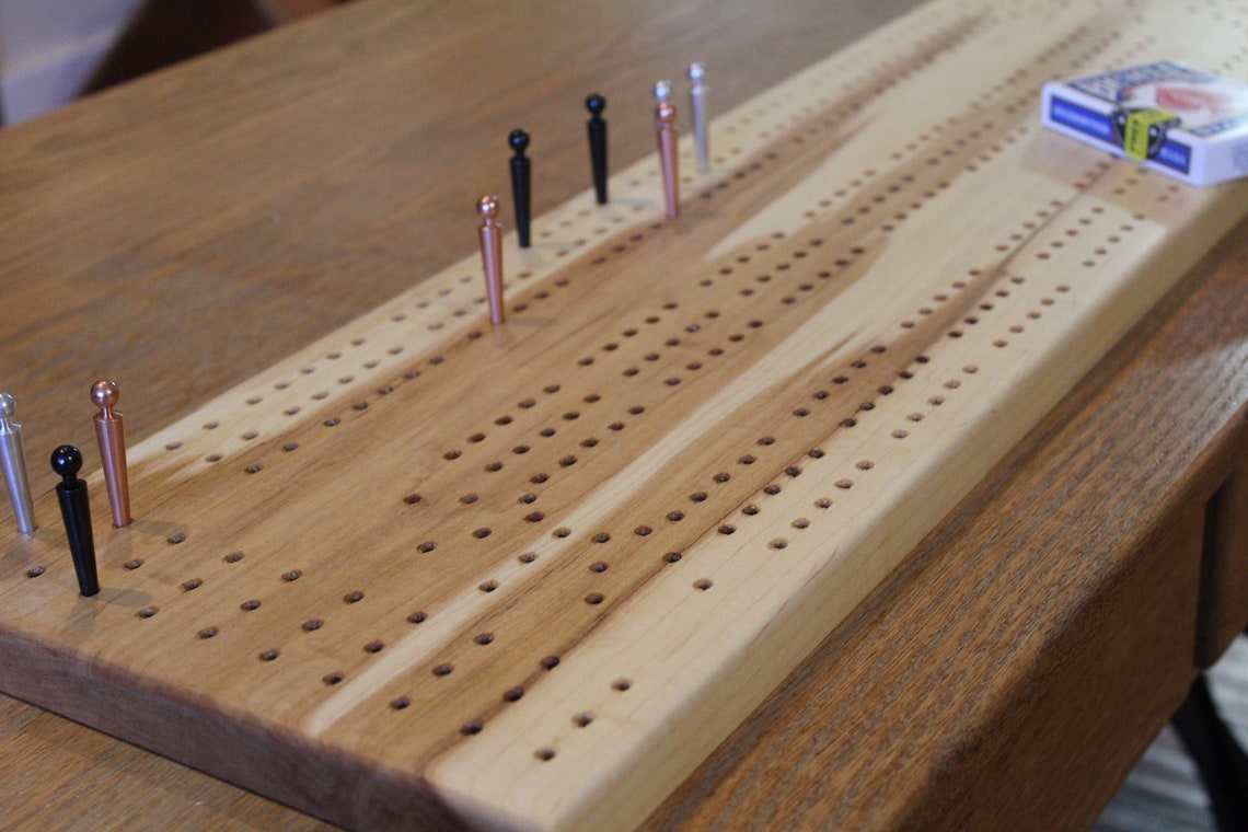 XL Table Top Cribbage Board Solid Maple Etsy