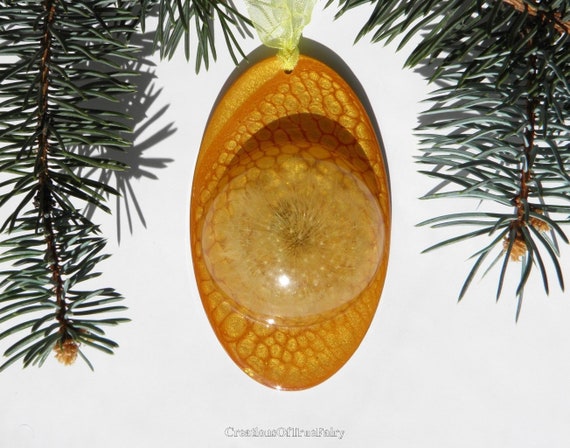 Unusual Christmas Ornaments Dandelion Wall Decor Big Yellow Etsy