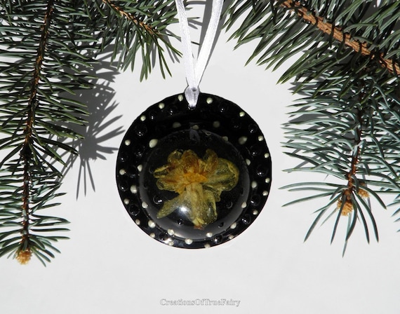 Galaxy Christmas ornaments handmade Black yellow flower gothic home decor Christmas decorations Christmas tree hanging Narcis A9F CC8