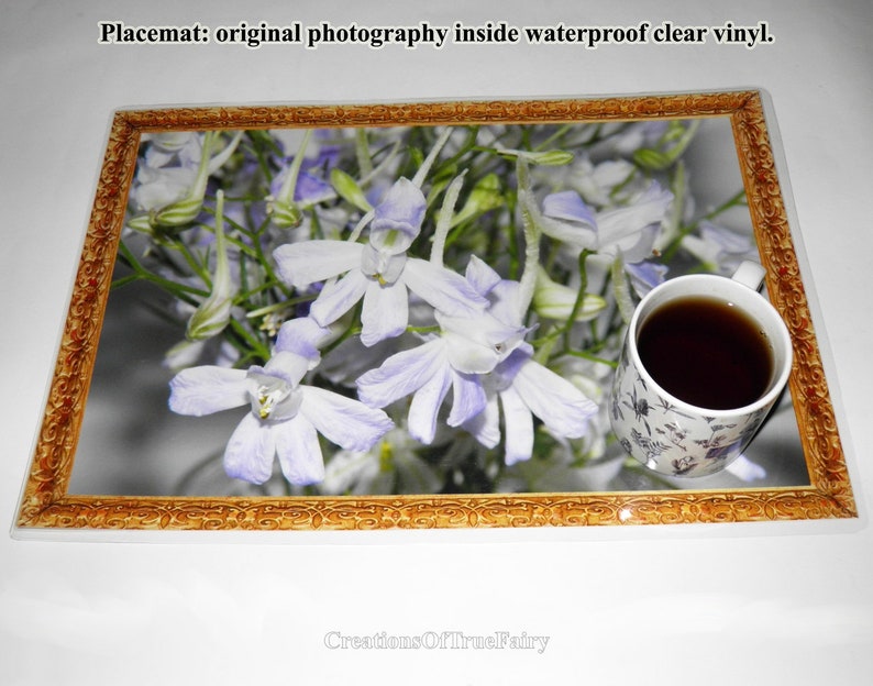 Desk Pad Girly Photo Flowers For Girls Table Mat Vinyl Placemat