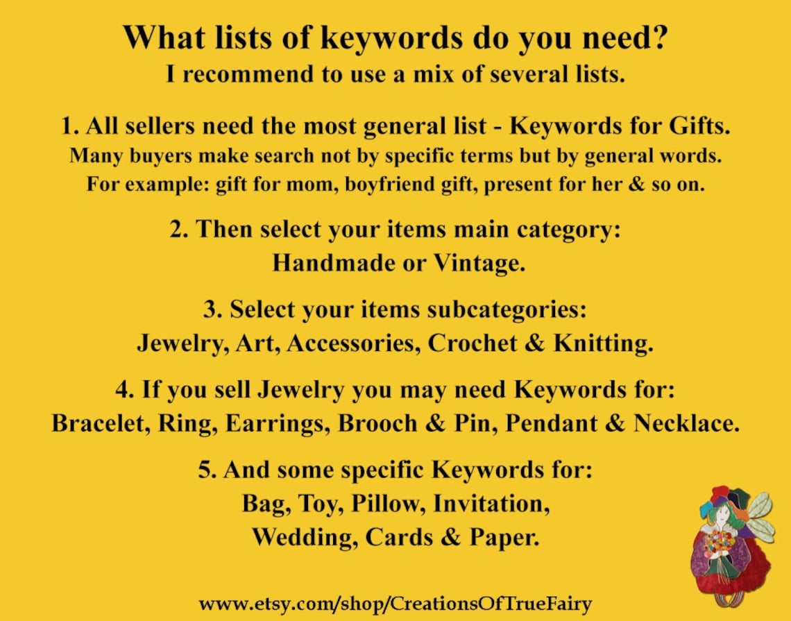 Keywords for JEWELRY Keywords List Search Optimization Tagging Etsy