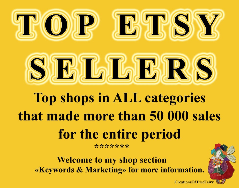 Top sellers Top selling Etsy shops Most popular shops Best Etsy