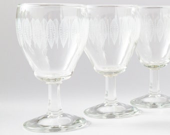 VINTAGE set of 4 small stem glasses, sherry or port glass, mid-century liqueur glasses, small wine goblet, 2 sets available. See description