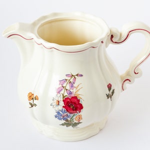 Sarreguemines Agreste coffee pot, French brocante jug, shabby chique vase, romantic French flower pitcher, rustic ceramic jug, country style