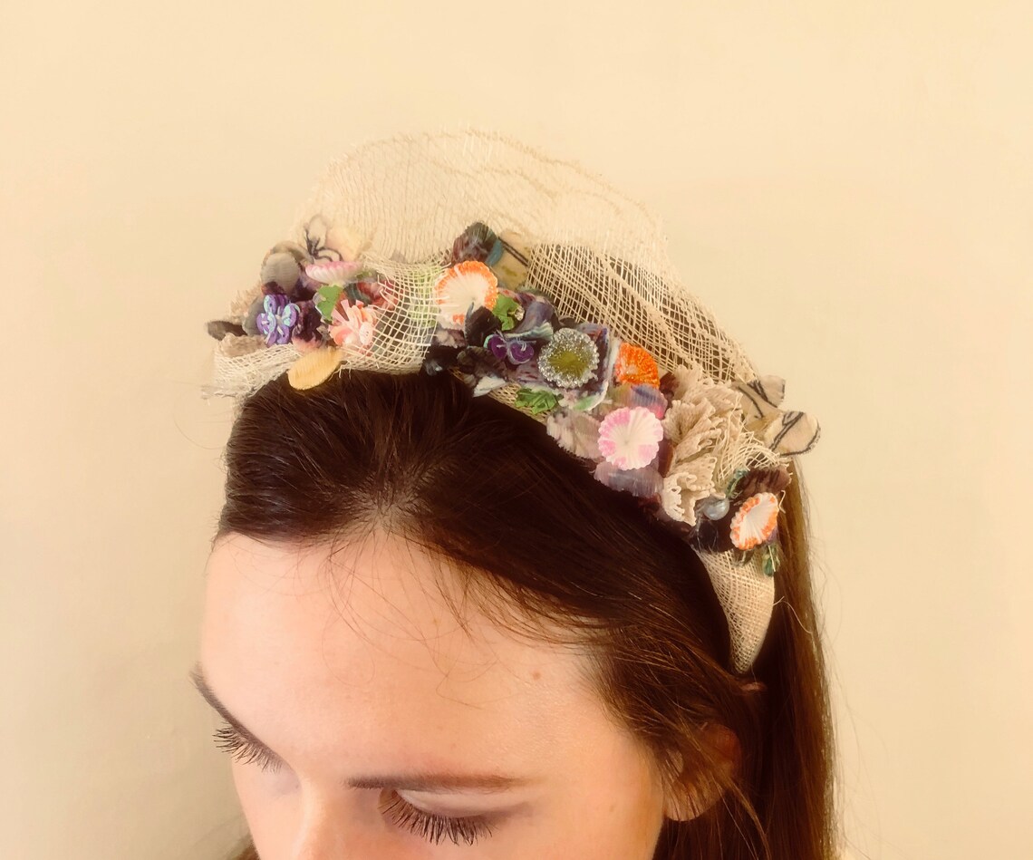 Primavera raffia vintage floral tiara | Etsy
