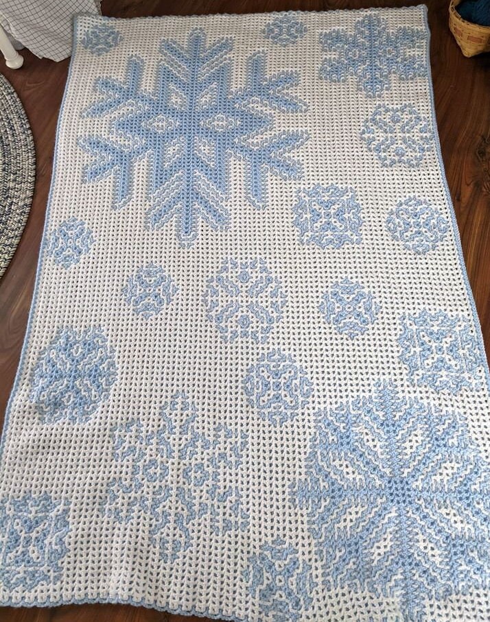 Snowflake Crochet Blanket Etsy