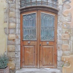 Old door - Original colored pencils drawing