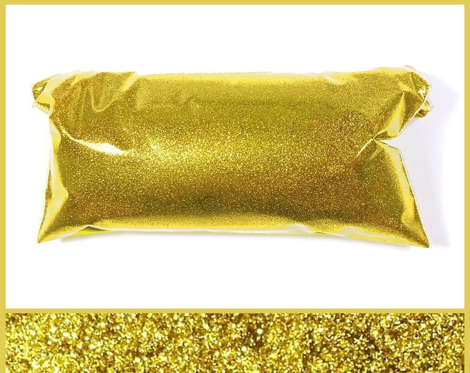 Rich Gold, Extra Fine Glitter, .004" Cut, Solvent Resistant Polyester, Lip Gloss, Nail Polish, Resin Jewelry, Custom Tumblers, Body Glitter