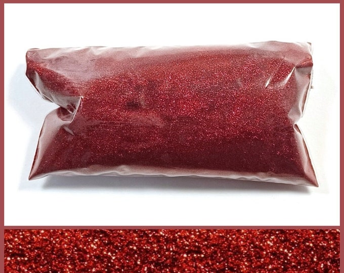 Royal Red, Extra Fine Glitter, .004" Cut Solvent Resistant Polyester, Lip Gloss, Nail Polish, Resin Jewelry, Custom Tumblers, Body Glitter