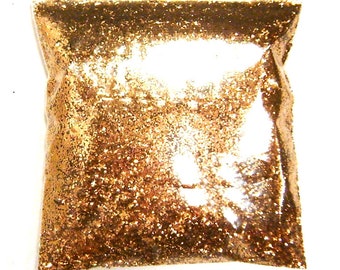 Metallic Bronze Chunky Glitter .025" Solvent Resistant, Nail Polish, Lip Gloss, Resin Jewelry, Epoxy Safe, Bulk Glitter, 9oz / 266ml Package