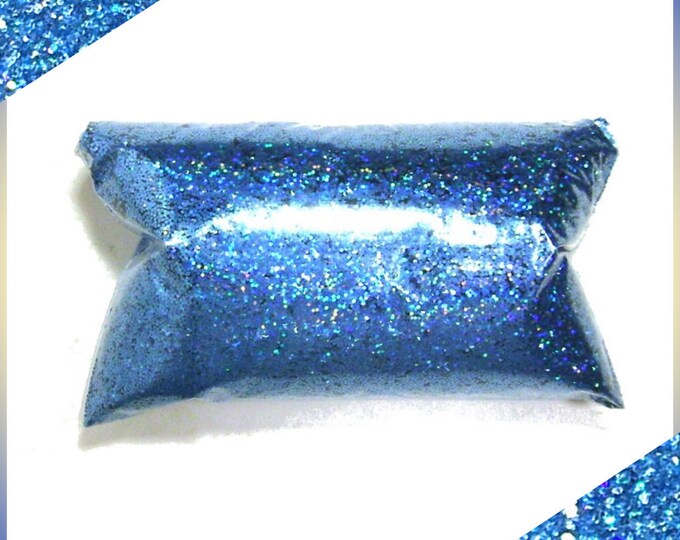 Holographic Glitter - Chunky Sky Blue Jewels - Solvent Resistant .025" Holo Glitter - Nail Polish, Makeup, Custom Tumblers - 6oz / 177ml