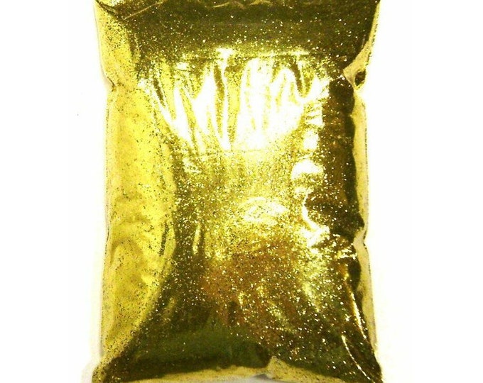 Rich Gold Glitter - Solvent Resistant Polyester, Extra Fine to Chunky Professional Bulk - .004", .008", .015", .025" - 1 lb / 454g Package