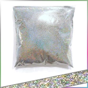 Silver Jewels Holographic Glitter – Ultra Fine .008&quot;, Solvent Resistant, Rainbow Sparkle – 9oz/266ml for Nails, Tumblers & Crafts
