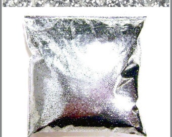 Chrome Silver Glitter Fine .015" Solvent Resistant Bulk Glitter, Nail Polish, Cosmetics, Jewlery, Yeti, Tumbler Glitter 11oz / 325ml Package