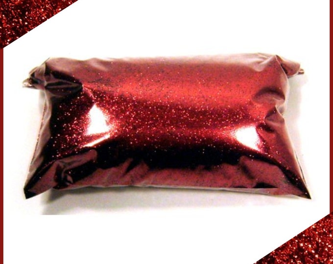 Royal Red Glitter .008" Very Fine Solvent Resistant Poly - Nail Polish, Lip Gloss, Geode Resin Art - 6oz / 177ml - Bulk Tumbler Glitter