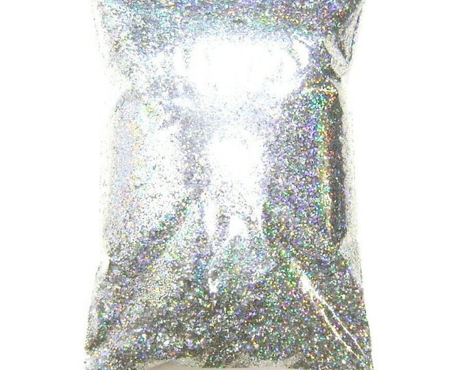 Silver Jewels Holographic Glitter, Solvent Resistant Polyester - .008", .015" or .025" Fine to Chunky Holo Bulk Glitter, 1 lb / 454g Package