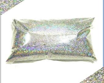 Silver Jewels Holographic Glitter - Solvent Resistant Polyester .015" Poly Holo Glitter - Nail Polish - Crafts - Tumbler 6oz / 177ml Package