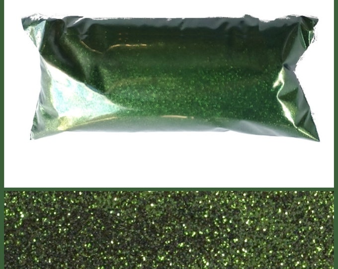 Rich Dark Green Glitter, Extra Fine .004", Solvent Resistant Premium Polyester, Lip Gloss, Nail Polish, Resin Art & Jewelry, Custom Tumblers