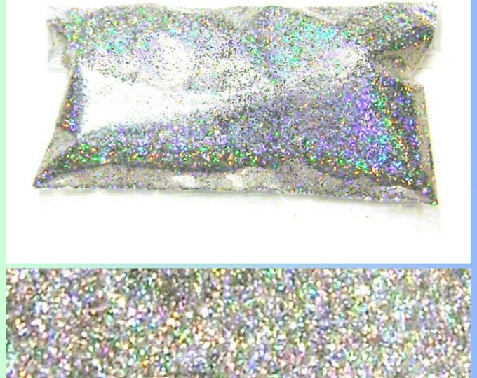 Silver Jewels Holographic Glitter - Solvent Resistant Polyester .015" Holo Fine Glitter, Nail Polish, Makeup, Tumbler, Yeti, Rainbow Glitter
