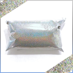 Silberschmuck Holographischer Glitter - Ultrafeiner, lösungsmittelbeständiger, irisierender Regenbogenglanz, 177 ml für Nägel, Becher, Kunsthandwerk