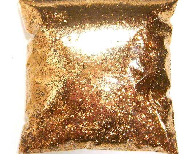 Metallic Bronze, Chunky Glitter .025" Solvent Resistant, Nail Polish Glitter, Resin Jewelry, Shoe, Bulk Tumbler Glitter 11oz / 325ml Package