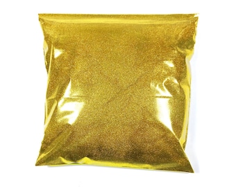 Rich Gold, Extra Fine Glitter, .004" Cut Solvent Resistant Loose Glitter, Nail Polish, Lip Gloss, Face & Body, Tumblers, 9oz / 266ml Package