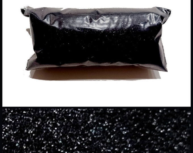 Black Glitter, Fine .015" Intense Black Solvent Resistant Polyester Nail Polish, Tumbler, Lips, Eyeshadow, Wedding, Shoe & Boot Bulk Glitter