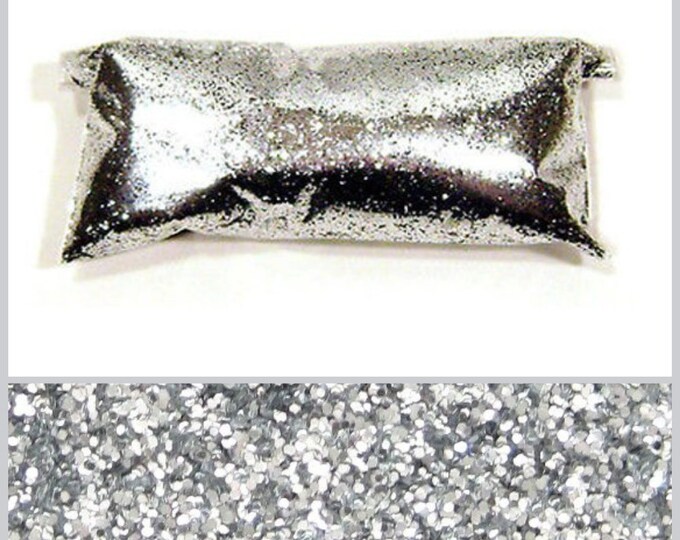 Chrome Silver Glitter, Fine .015", Solvent Resistant Poly, Nail Polish, Jewelry, Lip Gloss, Makeup, Body, Epoxy Safe, Bulk Tumbler Glitter