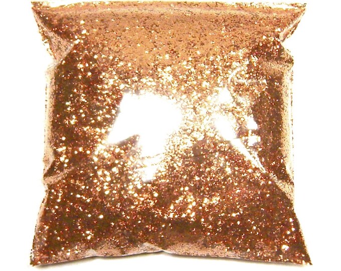 Polished Copper Glitter, Solvent Resistant .025" Poly Metallic Chunky Bulk Glitter, Tumblers, Jars, Nail Polish Glitter 11oz / 325ml Package