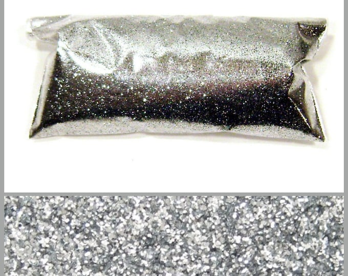 Very Fine Chrome Silver Glitter, .008" Solvent Resistant Poly, Bulk Tumbler Glitter, Nail Polish, Resin Art, Lip Gloss, Eyeshadow Glitter