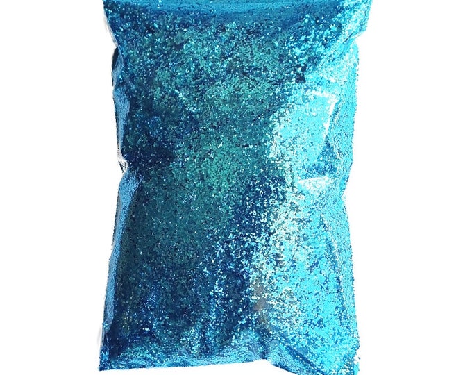 Rich Stratosphere Blue Glitter Solvent Resistant Polyester .008", .015" or .025" Fine to Chunky Professional Glitter, 1 lb / 454g Package