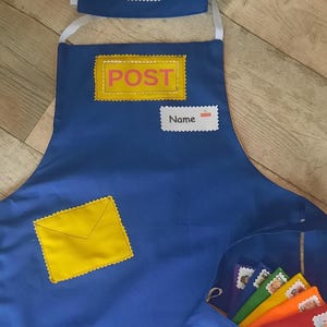 Childrens Role Play, Postman Apron, Dressing Up, Post Bag and Letters,  Role Play, Dressing up outfit, Kids Imagination,