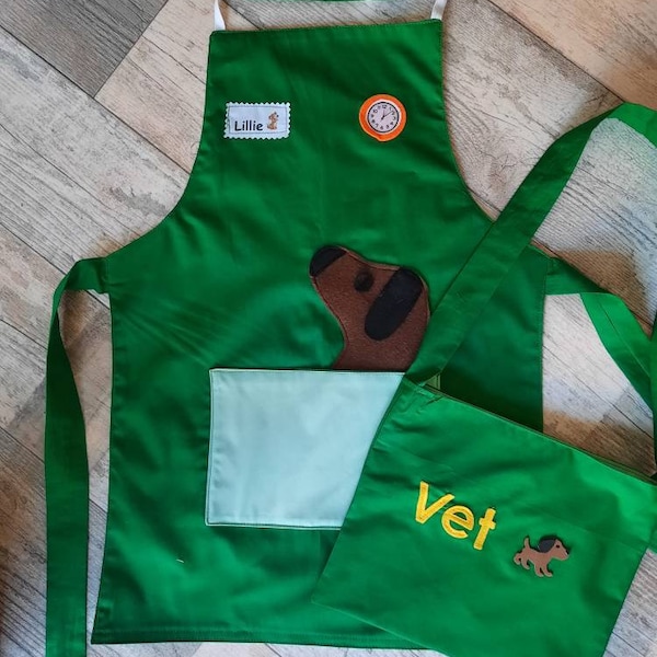 Childrens Role Play, Vet, Dressing Up apron for kids , Role Play, Dressing up outfit, Kids Imagination,