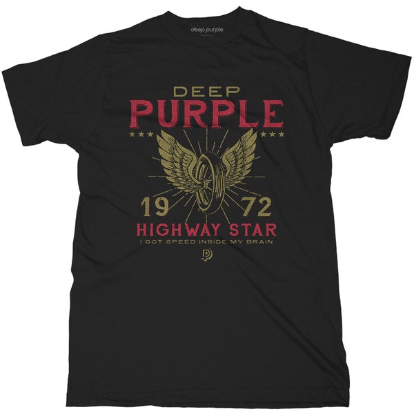 T-shirt Homme Deep Purple - Logo Smoke On The Water - Coton Officiel - Tailles S à XXL