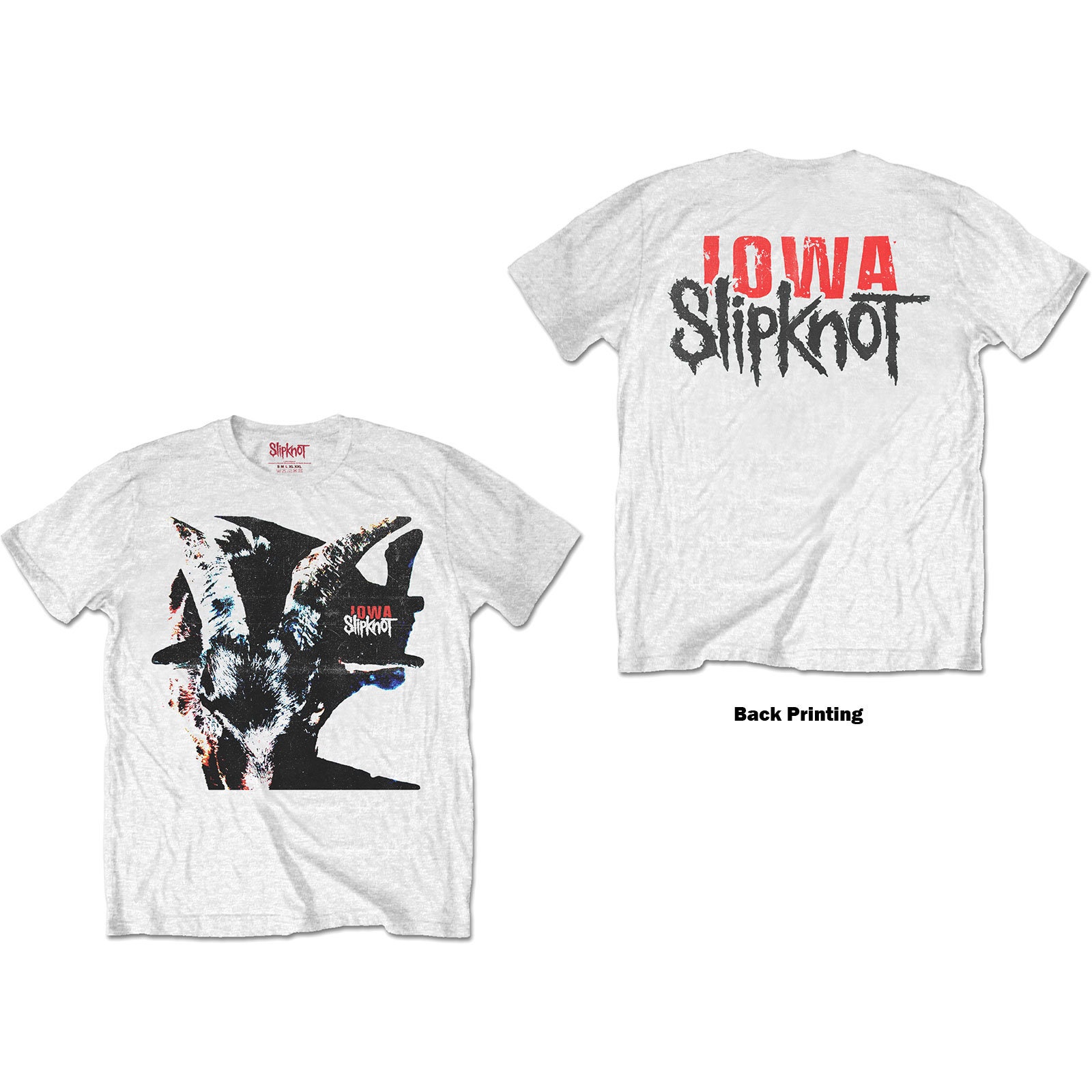 Slipknot Iowa Goat Shadow Camiseta blanca con estampado en la espalda A  Rock Off Producto con licencia oficial Tallas unisex para adultos - Etsy  México