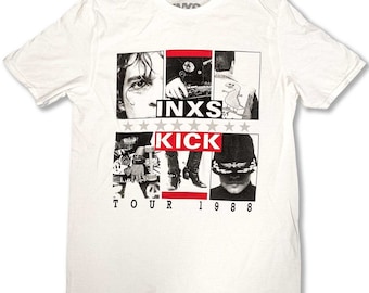 INXS Kick Tour White A Rock Off Produit sous licence officielle unisexe, tailles adultes