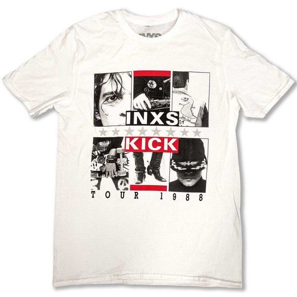 INXS Kick Tour White A Rock Off offiziell lizenziertes Produkt für Unisex-Erwachsenengrößen