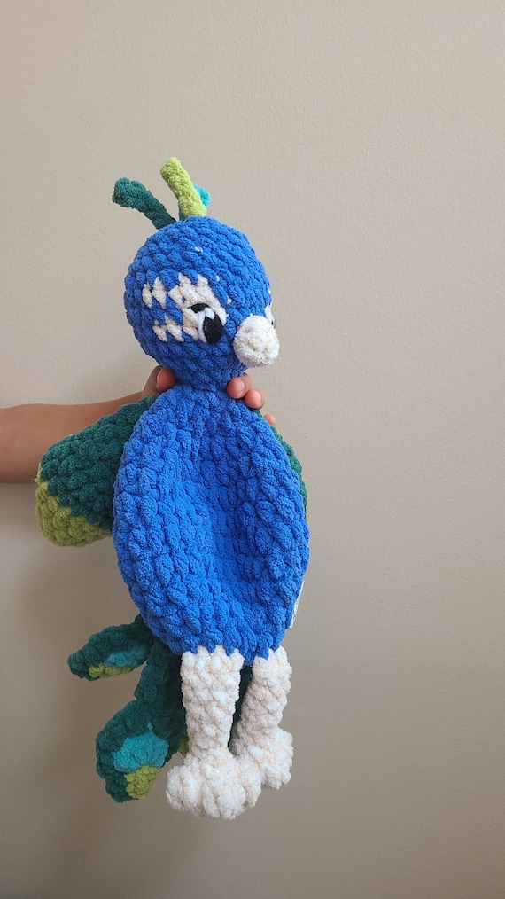 Made to Order Handmade Crochet Peacock Plushie – Colorful Stuffed Animal Toy