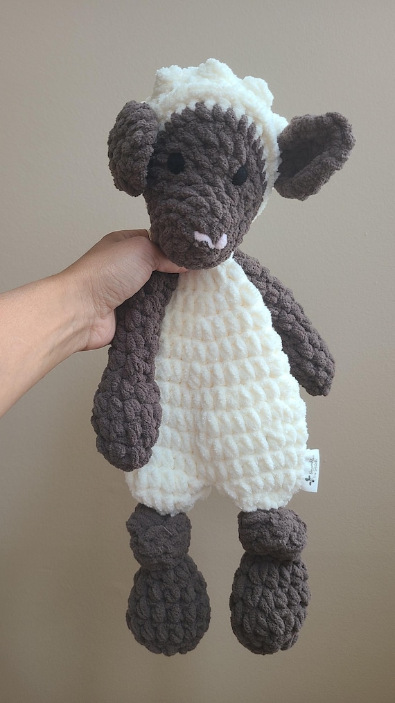 Handmade Crochet Sheep Plush: Chenille Stuffed Animal