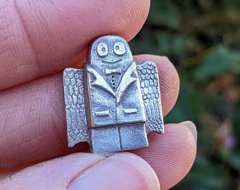 Sterling Silver Pocket Angel: Groom Gift, Hand Carved Guardian Angel