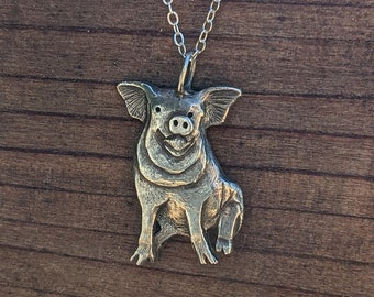 Vintage 1990's Large Laughing Pig by Artefice Ottanta