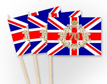 24 Adornos Comestibles Para Cupcakes Tipo Oblea Union Jack Precortados