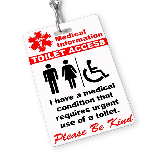 Toilet Access Card Etsy