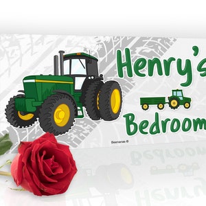 Tractor Farm Personalised Childs Bedroom Door Sign Name Plaque